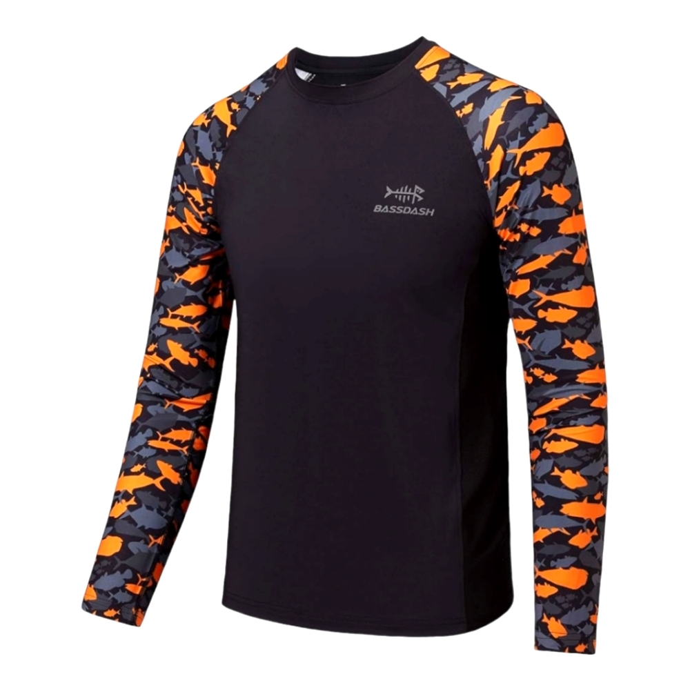 Bassdash UPF50+ Camo Long Sleeve Fishing Shirt UV Protection for Youth Large
